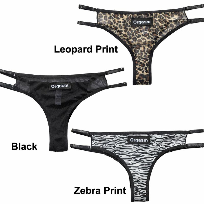 Open Bottom Crotch Leopard Print Women Underwear Briefs Panties Thong