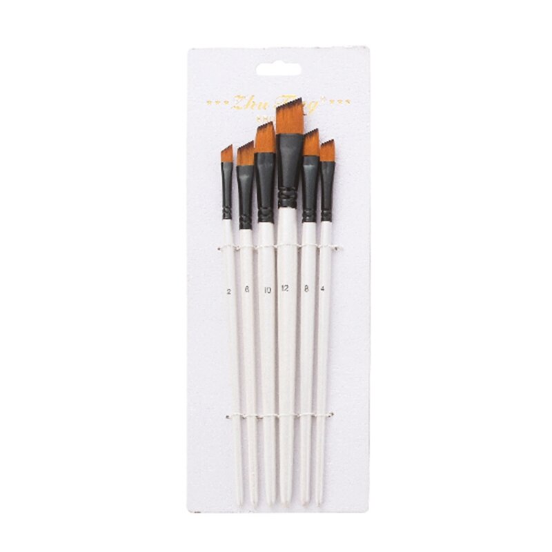 6Pcs Pro Artist Paint Brushes Set Easy to Color Ideal for Beginners Kids Adults New Dropship