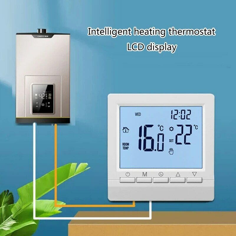 Thermostat Programmable Room Underfloor Heating Temperature Controller for Gas Boiler  Powered Thermostat ABS- G6KA