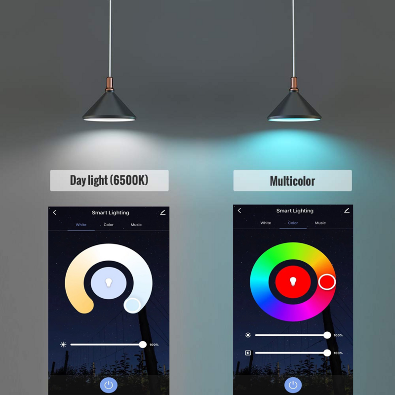 Lyfead 15W Tuya Zigbee WiFi Smart Light Bulb E27 LED RGBW Lamp Work with Alexa/Google Home Dimmable Timer Function color Bulb