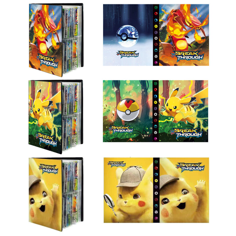 240 Cards Pokemon Album Book Collection Holder Pocket Anime Map Game Card Binder Folder Top Loaded List Toy Gift For Kids