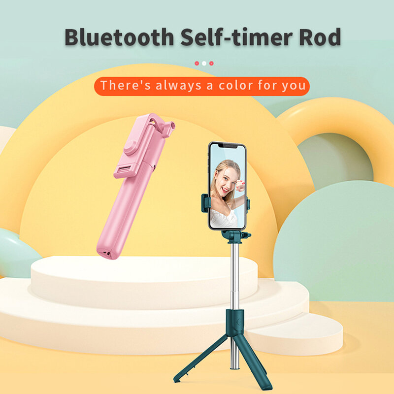 R1 Selfie Stick Mini Phone Tripod Stand Bluetooth Remote Rana Extendable Smartphone Monopod Adjustable Folding Selfie Stand