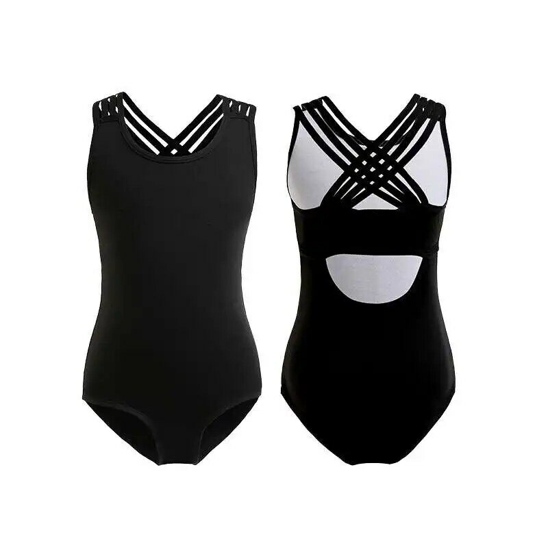 Kids Girls Sleeveless Gymnastics Bodysuit Ballet Leotard Cotton Dance Suit 3-12Y Wholesale