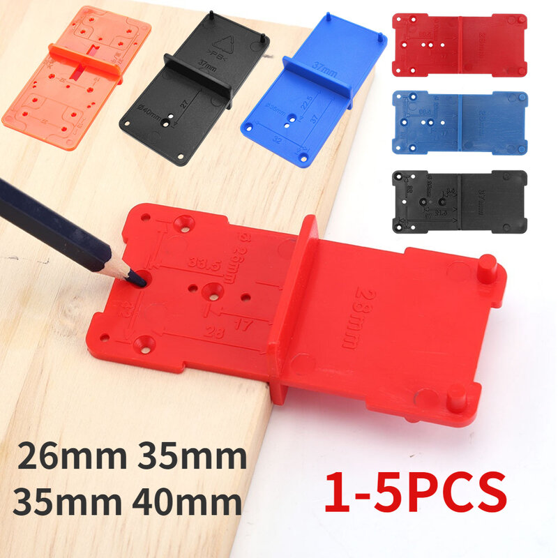 1-5pcs 26mm 35mm Hinge Hole Drilling Guide 35mm 40mm Hing Installation Jig Door Cabinet Hinge Hole Locator Woodworking Tool