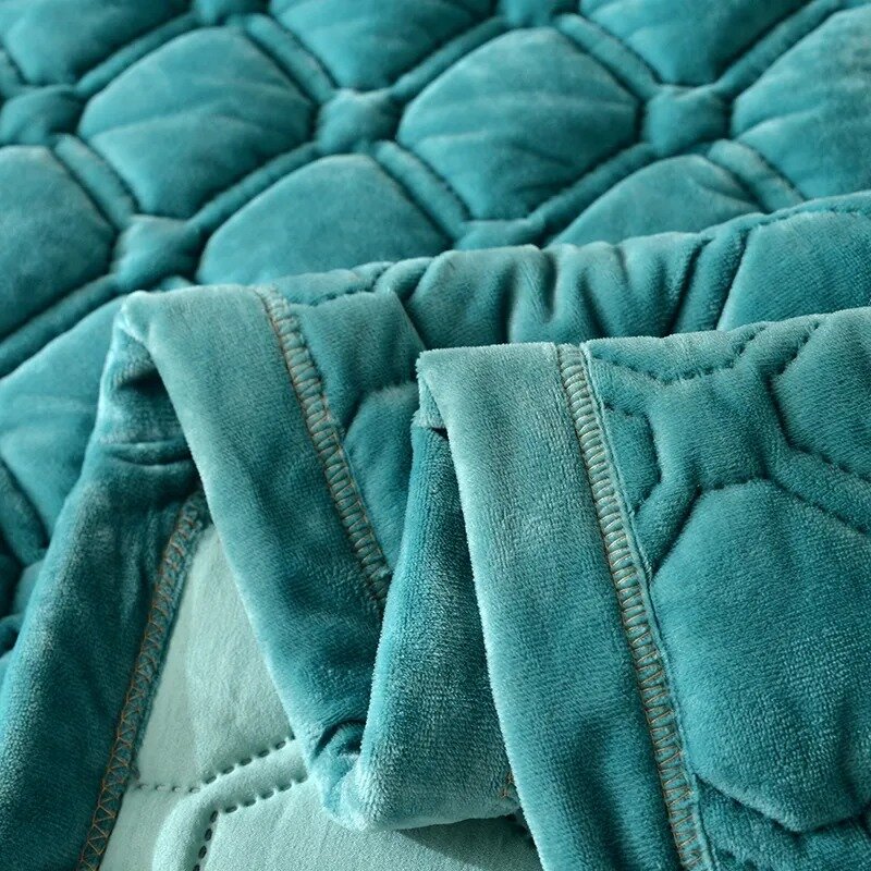 คริสตัลกระเป๋าหิ้วน้องหมาผ้าห่มผ้านวมหนาเตียงสีเรียบง่ายเตียงคู่ Flannel Sleeping Pad Double-Sided Lace ผ้าห่ม