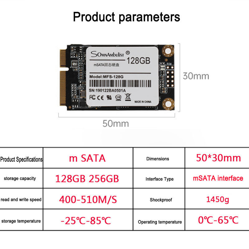 ฮาร์ดไดรฟ์ภายใน M SATA 128GB 256GB 240GB Mini SATA SSD สำหรับแล็ปท็อป,พีซีและเดสก์ท็อป