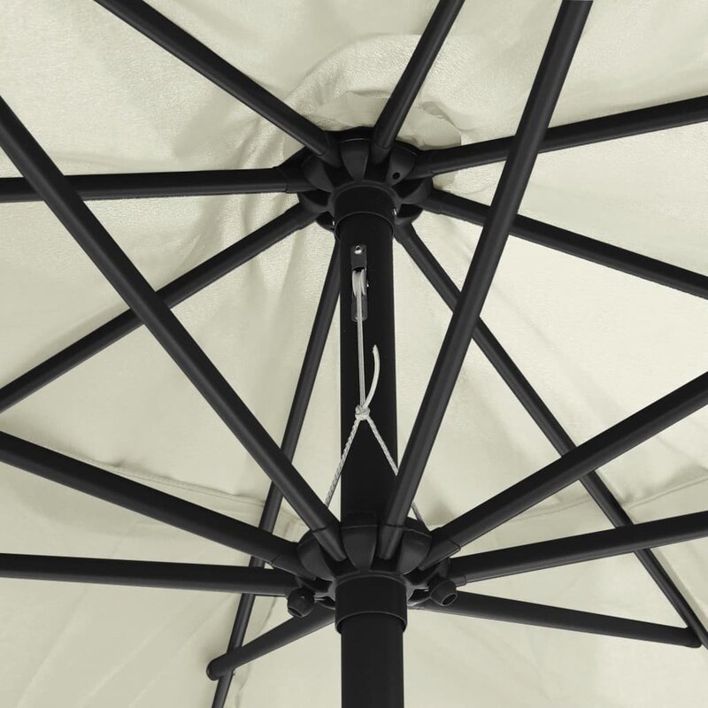 Outdoor Parasol with Metal Pole 157.5" Sand White