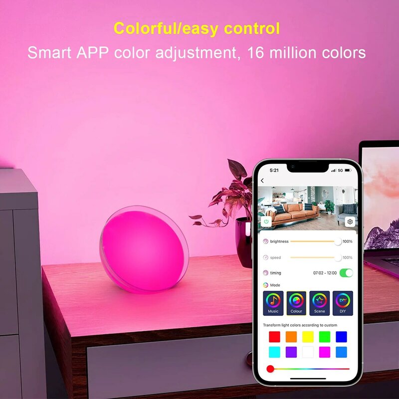 Tuya wifi led night light bluetooth inteligente app atmosfera lâmpada para casa decoração controle de som como alexa e google assistente