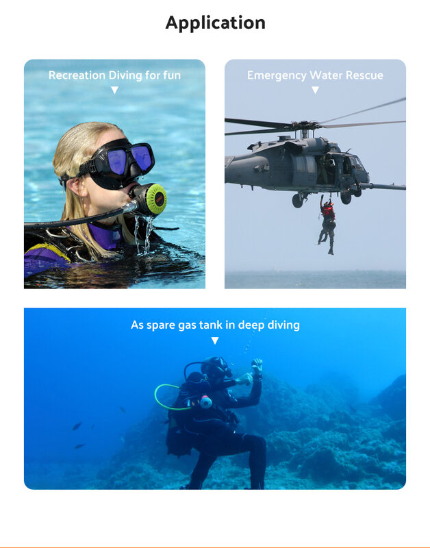 Smaco S400 Scuba Diving Tank/Equipment Snorkel Mini Scuba Tank Oxygen Diving Cylinder Snorkeling Set Dive Accessories Buceo