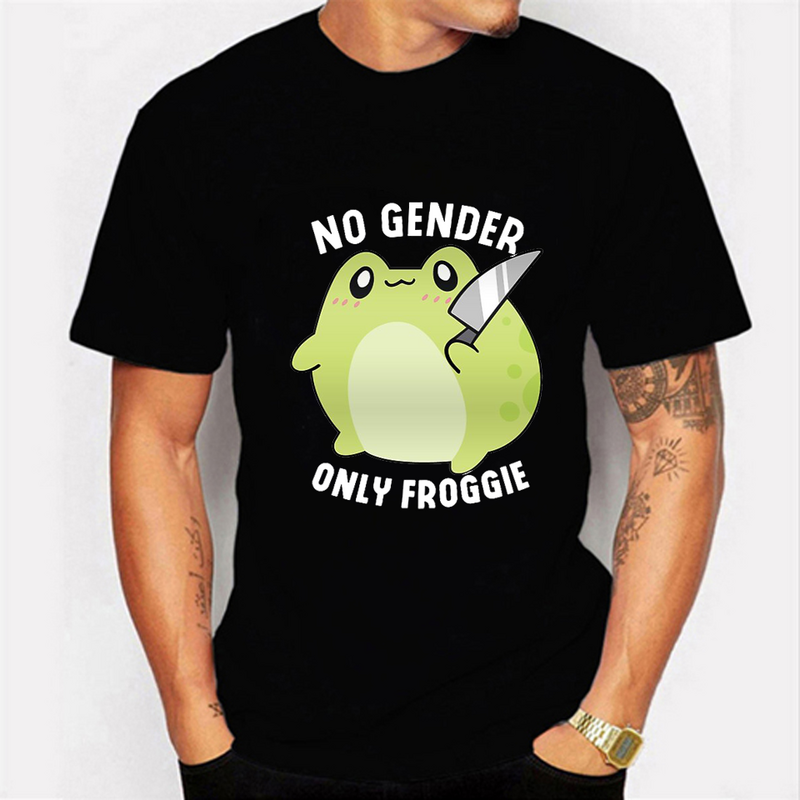 No Gender Only Froggie T-Shirt Men Women Summer Harajuku Tshirts Oversized Hip Hop Streetwear Novelty Frog T Shirts Top Tees