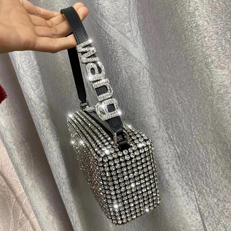 MAPDAW-Bolso de mano con diamantes de imitación para mujer, bandolera de hombro con diamantes brillantes, 2022