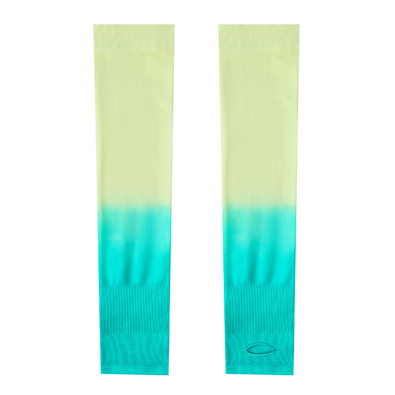 Summer Gradient Ice Sleeves For Women Fashion Colorful Ice Silk Sunscreen Sleeve Breathable High Quality Sports Arm Cover