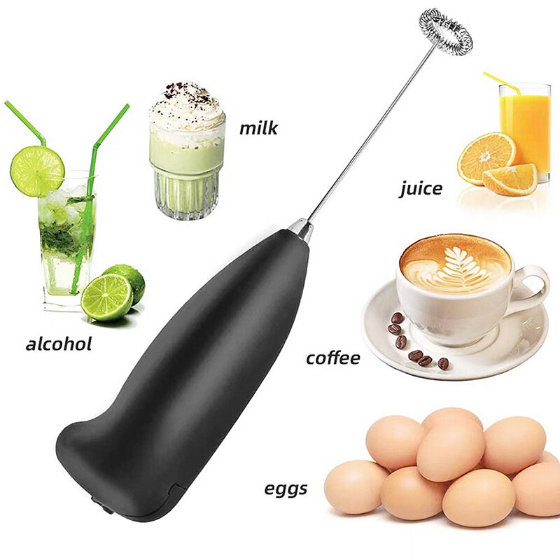 Elétrica Handheld Leite Frother, Aço Inoxidável, Batedor de Ovos, Misturador de Café, Espuma, Agitador, Whisk Ferramentas para Chocolate, Cappuccino