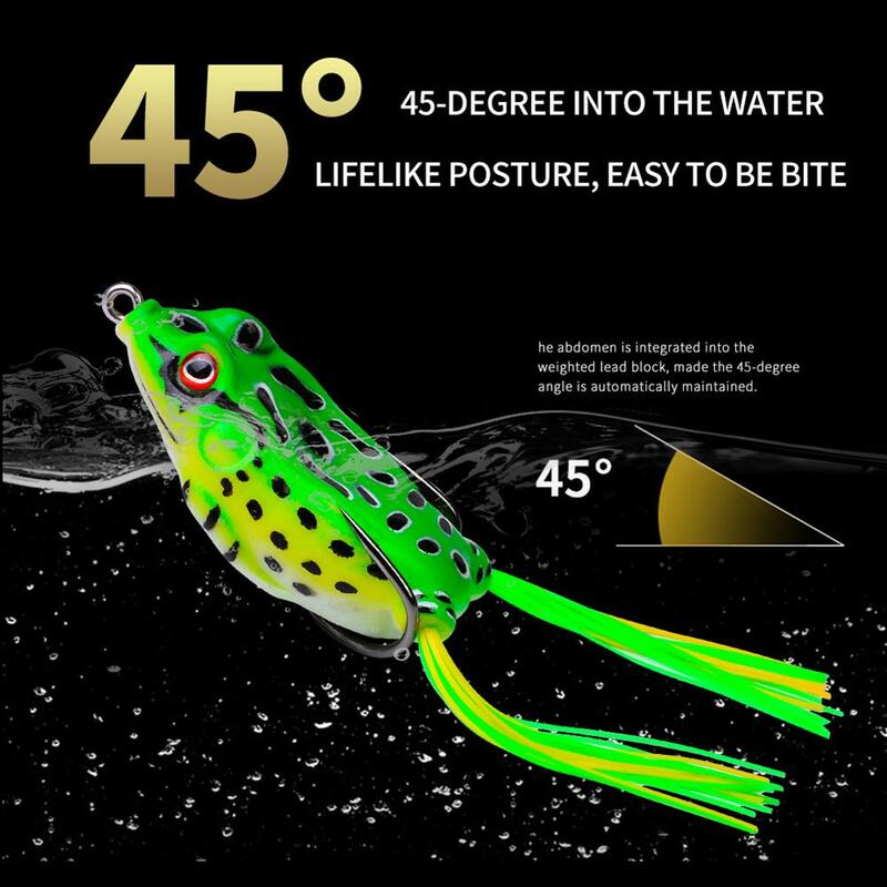 Thunder ray sapo macio silicone isca de pesca lifelike natação topwater iscas artificial 3d olhos crankbait com duplo esconder ganchos