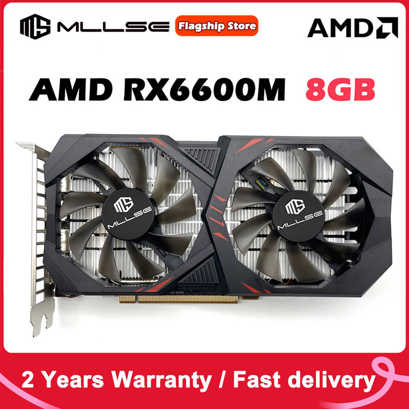 MLLSE-AMD Radeon rx 6600M 8GB 비디오 카드, GPU, GDDR6, 128Bit, 7nm, RX6600M, 8g 그래픽 카드 지원, AMD 인텔 데스크탑 CPU 마더보드