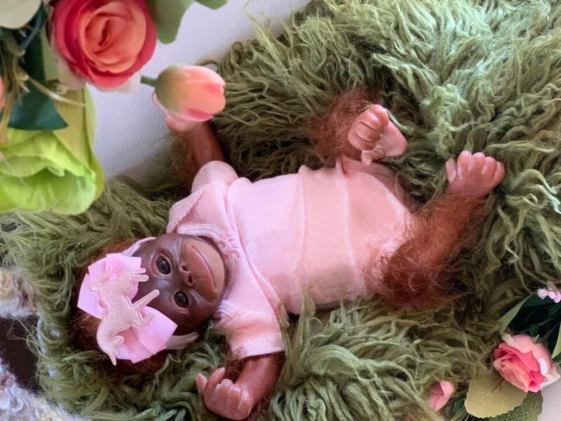 NPK-muñeco de cuerpo suave de bebé orangutanes, mono Reborn, tacto suave realista, regalos de arte coleccionables para adultos, 45CM