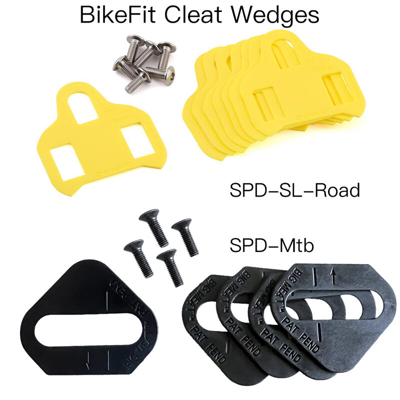 BikeFit Cleat Wedges สำหรับ Shimano แผนที่ SPD-SL KEO & MTB SPD ATAC SpeedPlay Crank Bros Cleats 8ชิ้น/แพ็ค Bike Fitting