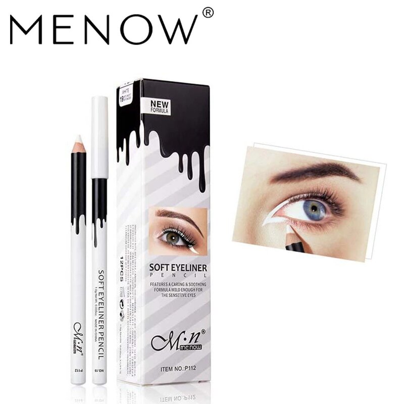 Menow-Lápiz Delineador de ojos P112 para mujer, maquillaje de gusano de seda, brillo blanco, resistente al agua, regalo cosmético, venta al por mayor