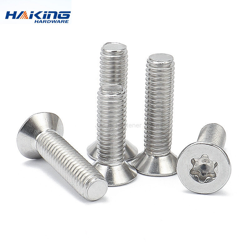 10/50 Con M2 M2.5 M3 M4 M5 M6304 A2-70 Inox 6 Thùy Torx Phẳng Countersunk Đầu vặn Ốc Bu Lông Chất Lượng Cao