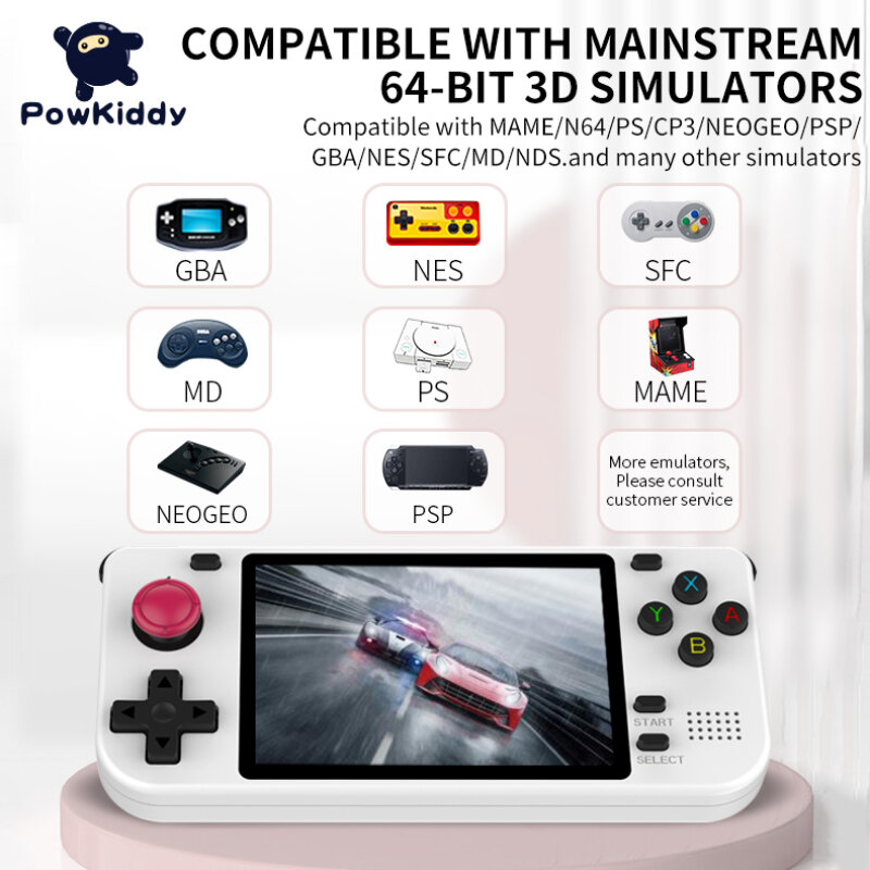 POWKIDDY-consola de juegos portátil RGB10S, pantalla IPS de 3,5 pulgadas, código abierto, botón de disparo de Joystick 3D, 40000 juegos integrados