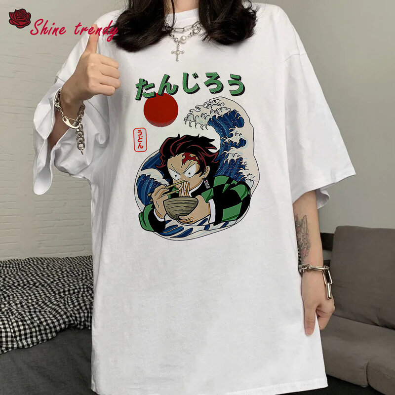 Camiseta de mujer Tengen Uzui Ninju Mice, camisetas de Kimetsu No Yaiba, camiseta de Tanjiro de gran tamaño, camiseta de Demon Slayer Unisex de verano