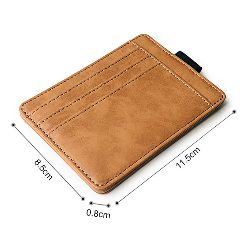Мужской мини-кошелек, короткий однотонный кожаный бумажник с отделениями для кредитных карт, тонкий чехол для карт, модный кошелек для мелочей, 1 шт.