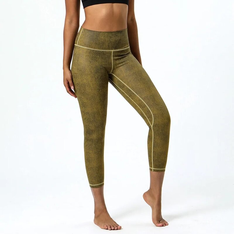 YOGA Baru Tiba Di Celana Kebugaran Bom Tinggi Tekstur Wanita Nilon Pinggang Tinggi Yoga Julukan Celana Kulit