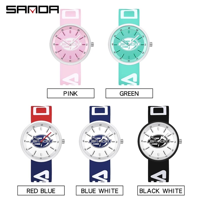 SANDA-relojes de marca de lujo para mujer, a la moda reloj de cuarzo, sencillo, resistente al agua hasta 50M, 3211