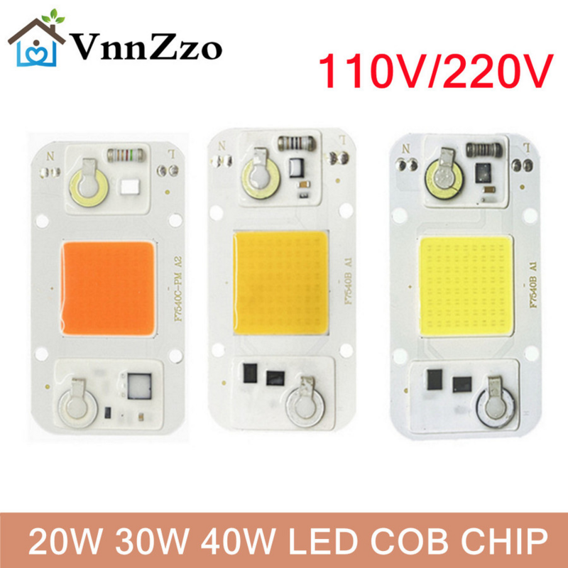 Lampadine LED COB Chip AC 110V 220V Driver IC intelligente integrato bianco freddo bianco caldo spettro completo 20W 30W 50W 2022 più recente
