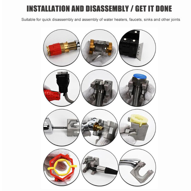 Professional 18 In 1ก๊อกน้ำประแจหลายคู่อ่างล้างจานติดตั้ง Flume ประแจท่อ Socket Repair Tool ชุดเครื่องมือ