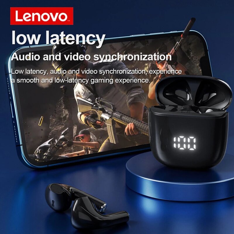 Беспроводная Bluetooth-стереогарнитура Lenovo XT83 Pro с шумоподавлением, басами, сенсорным управлением, длительным временем работы в режиме ожидания...