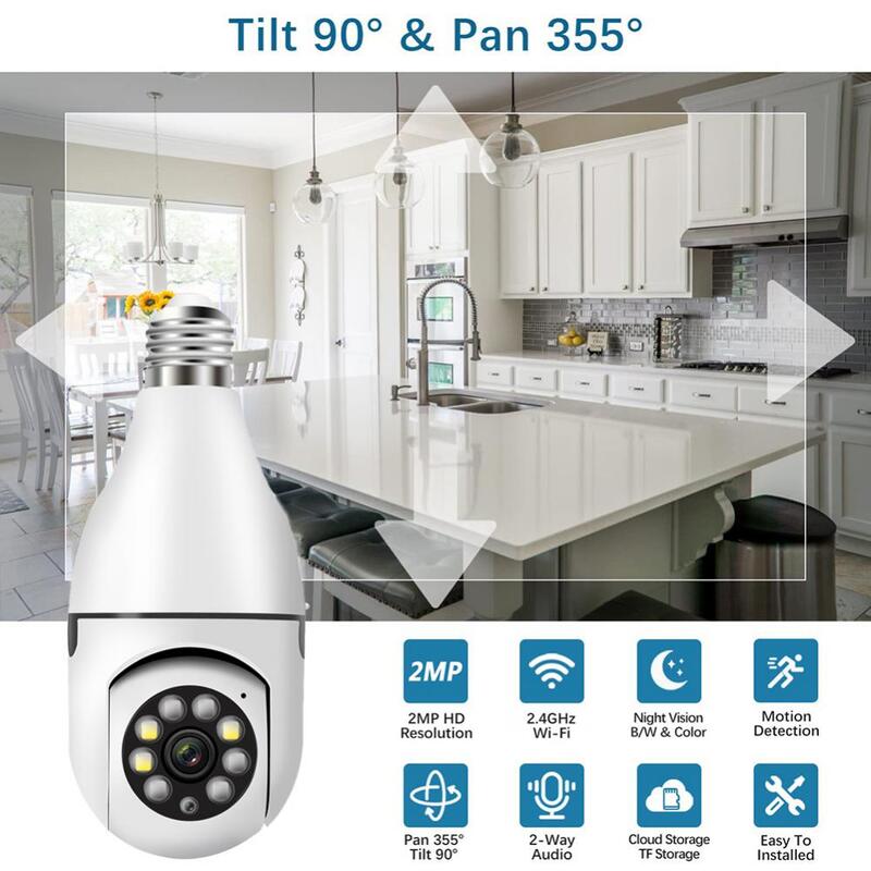 200W E27 LED Bulb Full HD 1080P Wireless Home Security WiFi CCTV IP Camera Two Way Audio Panoramic With Night Version