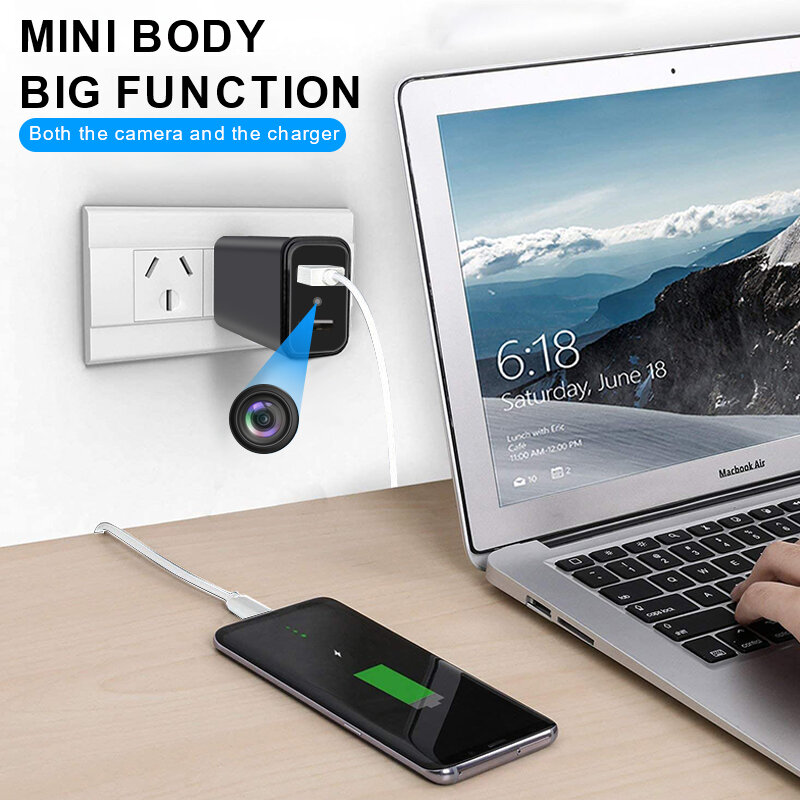 New 1080P Mini Camera Wifi Wireless Surveillance Charger Camcorder US/EU Plug Vision Video Recorder Security Protection Support