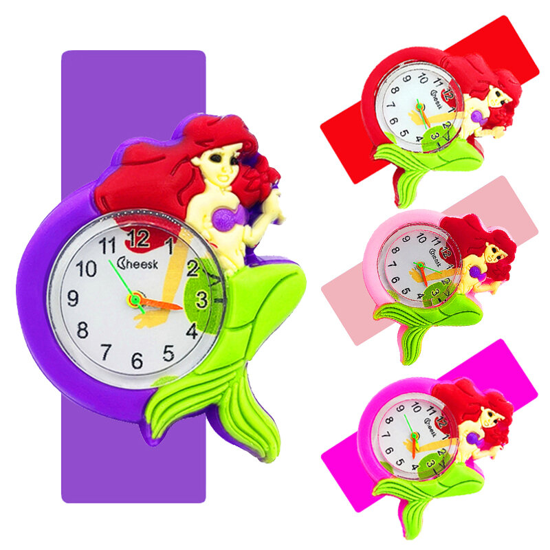 Girl Princess Series Women Watches for Children Know Time Toy Cartoon Doll Anime Kids Watch Slap Quartz Girls Watches Clock