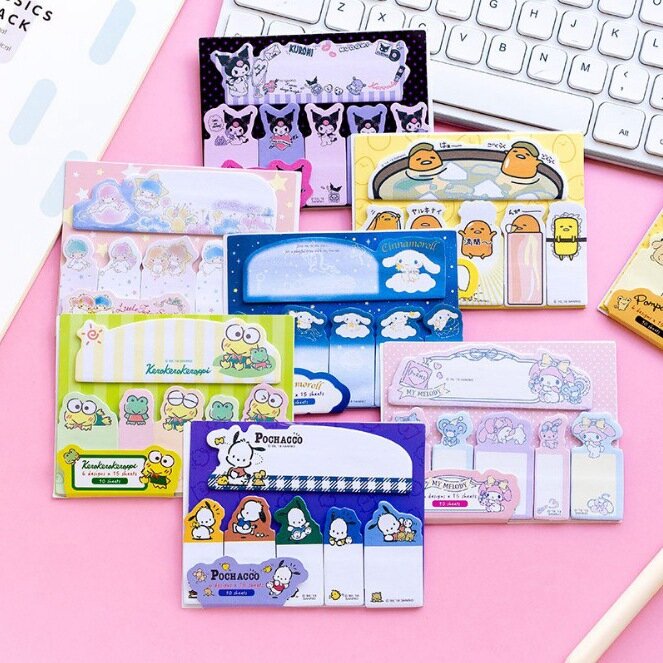 Schattige Anime Sanrio Cinnmoroll Mijn Melodie Memo Pad Plakbriefpapier School Kantoorbenodigdheden Index N-Time Plakbriefjes Notitieblok