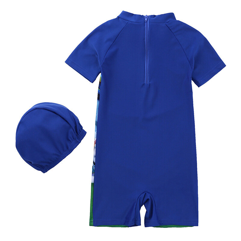 2022 Boy Girl Swimwear Bikini Toddler 2PCS Short Sleeve Patchwork Swimsuit Children Clothes Sets Babys' Tankini Summer Beachwear