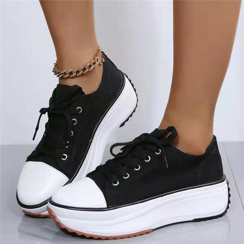 حذاء قماش تنفس النساء المدربين النساء مساعدة منخفضة حذاء رياضة سيدة الخريف الإناث الأحذية موضة فتاة بيضاء منصة أحذية رياضية