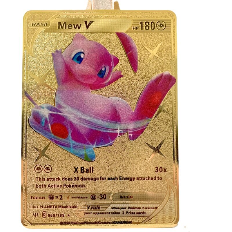 Kartu Pokemon 2021 Kartu Logam Kartu V Kartu Koleksi Game Anak-anak Kartu Vmax Emas Charizard PIKACHU Hadiah Natal
