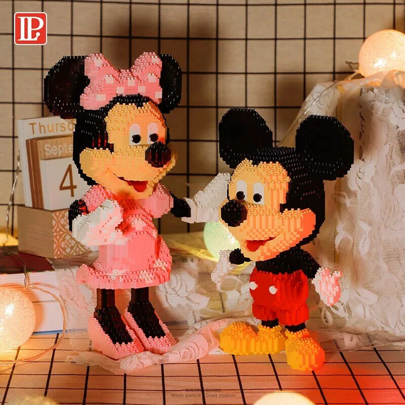 Disney Kartun Anime Berlian Blok Bangunan Mickey Mouse Model Minnie Donald Bebek Mini Micro Bricks Mainan untuk Hadiah Anak-anak