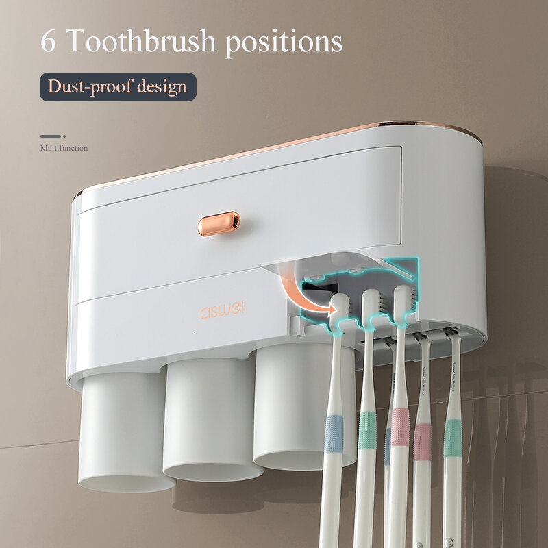 Xiaomi Youpin-soporte de cepillo de dientes invertido, dispensador de pasta dental doble, accesorios de baño de almacenamiento