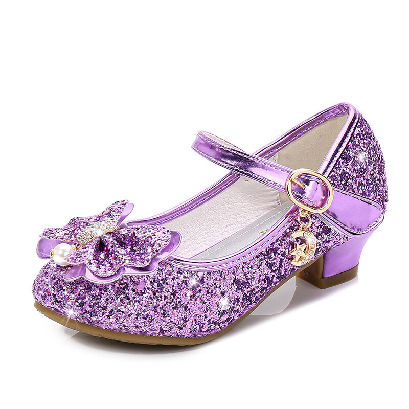 Disney Anna Elsa Girls' High-heeled Shoes Baby Sandals Kids Boots Princess Shoes Frozen Shoes Aisha Princess Little Girls Shoes