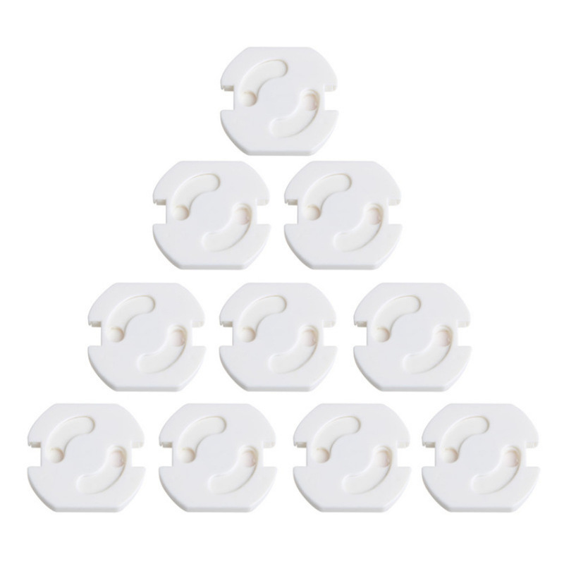 5pcs Round 2 Holes EU Standard Electrical Safety Socket Protective Cover Cap for Baby Anti Electric Shock Plugs Protector Locks