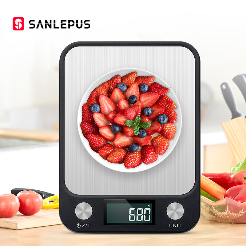 10 كجم x 1g مقياس المطبخ الفولاذ المقاوم للصدأ وزنها للأغذية النظام الغذائي البريدي التوازن قياس LCD ميزان إلكتروني دقيق