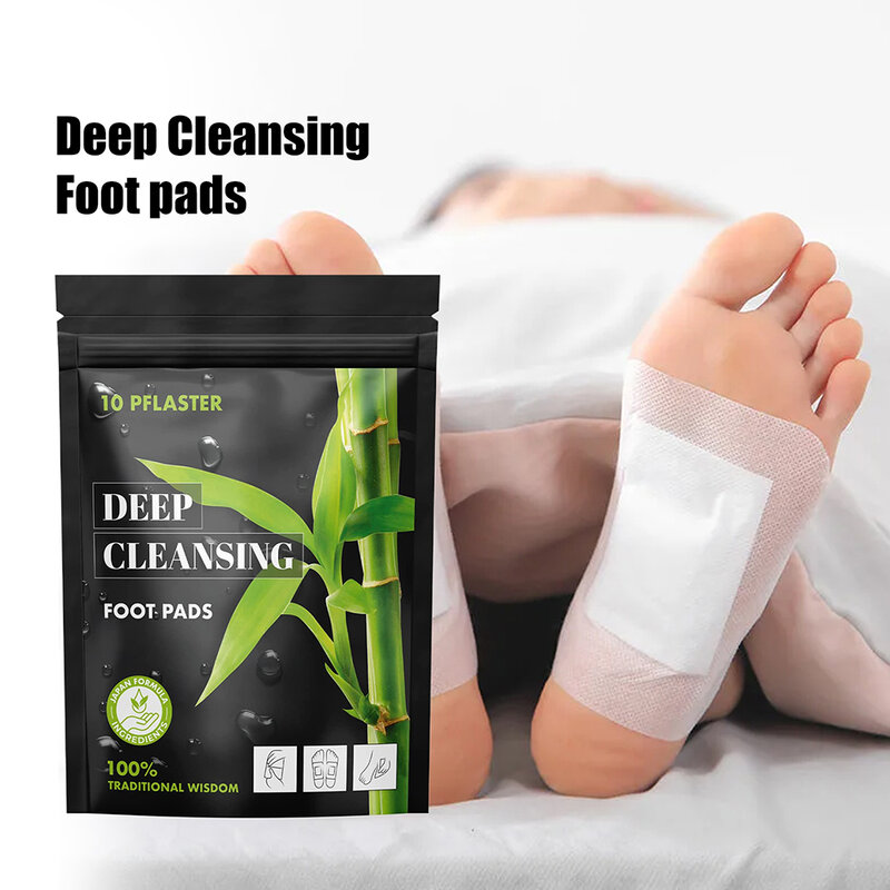 50/40/20/10pcs Detox Foot Patches Pads Natural Bamboo Vinegar Ginger Detoxification Treat Body Toxins Cleansing Stress Relief