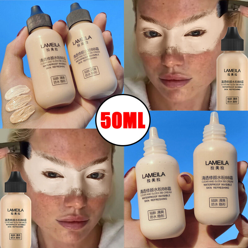 3 Colors Waterproof Liquid Foundation Lasting Cover Acne Natural Face Base Matte Concealer Foundation Face Makeup Cosmetic