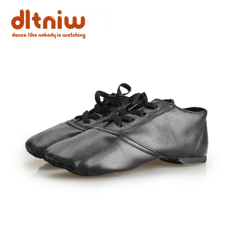 Couro do PLUTÔNIO da mulher Jazz Dance Shoes Lace Up Botas para Mulher Adulto Praticar Yoga Sapatos de Peso Leve e Suave botas de Jazz