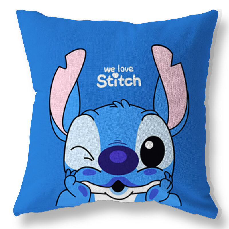 Housse de coussin Disney Lilo & Stitch, taie d'oreiller pour lit, canapé, garçon, cadeau d'anniversaire, 40x40cm