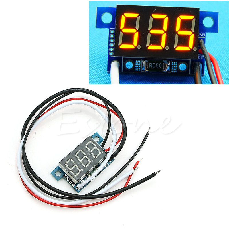 Mini LED 0-999mA DC 4-30V Digital Panel Ammeter Amp Ampere Meter with Wire New