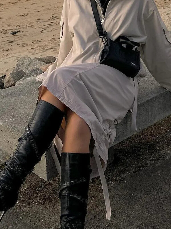 Винтажная Женская длинная юбка-макси в стиле Харадзюку Y2k