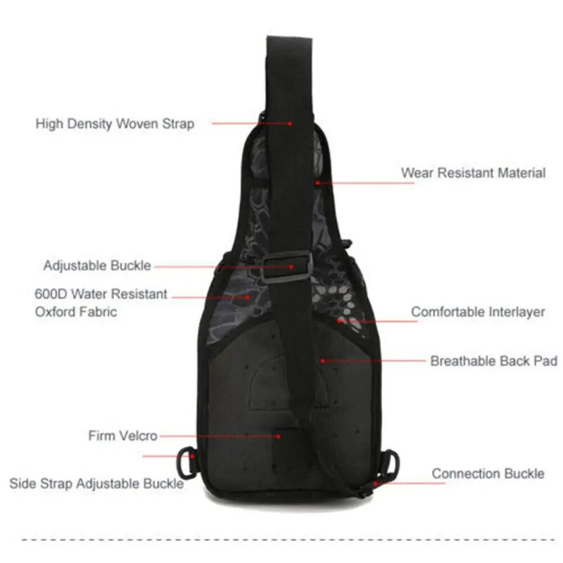 Outdoor Tactical Backpack Waterproof Sling Shoulder Chest Bag Sport Bag For Outdoor Camping Hiking Cycling Bag Portable Pocket